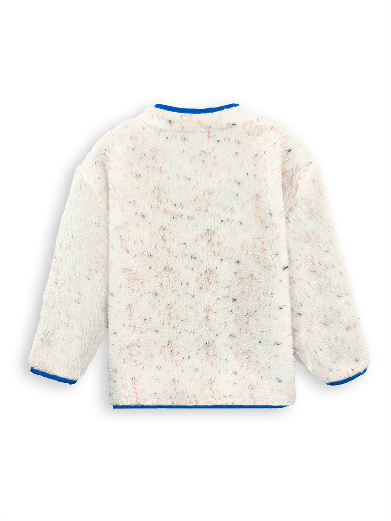 Denokids Cream Color Plush Unisex Coat - Image 4